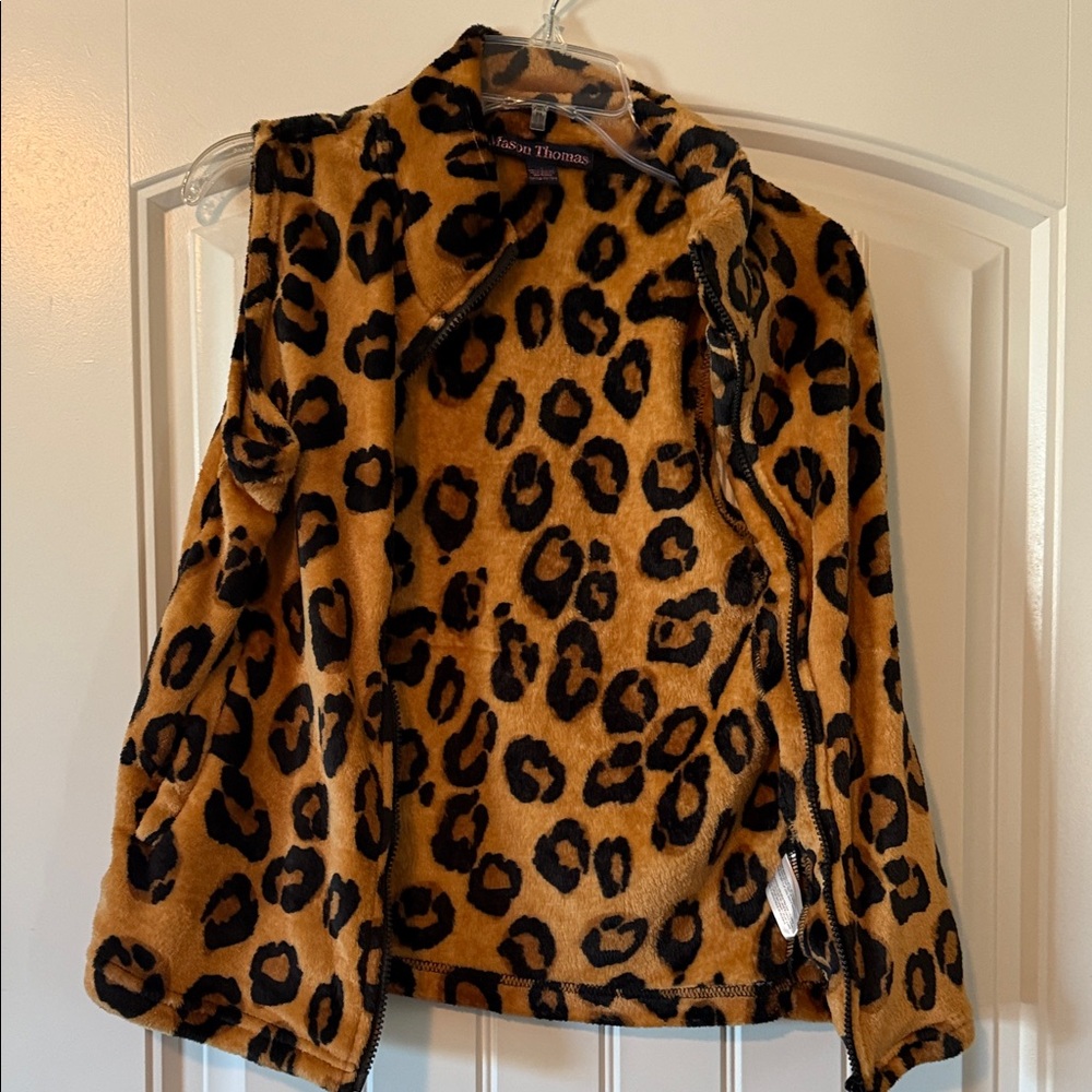 Leopard Print Fleece Cardigan